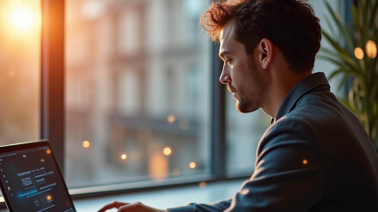 London IT professional working with advanced AI interface